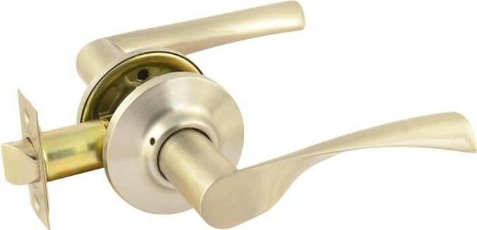 Ручка защелка НОРА-М ЗВ2-STD межкомнатная "Матовый никель" без запирания [14401]