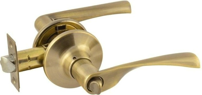 Ручка защелка НОРА-М ЗВ2-STD межкомнатная "Старая бронза" фиксатор [14397]