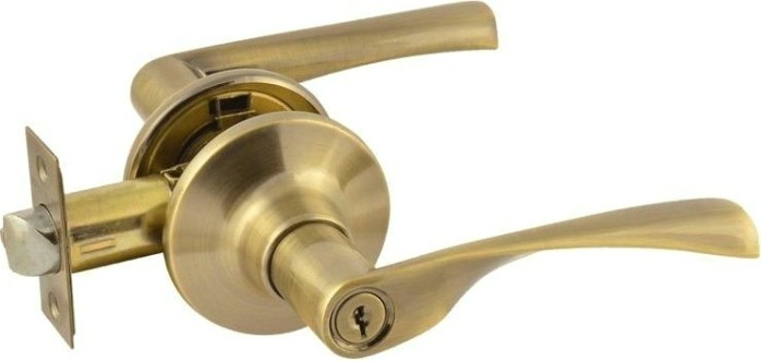 Ручка защелка НОРА-М ЗВ2-STD межкомнатная "Старая бронза" ключ/фиксатор [14391]