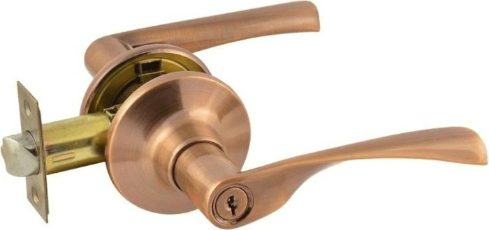 Ручка защелка НОРА-М ЗВ2-STD межкомнатная "Старая медь" ключ/фиксатор [14390]