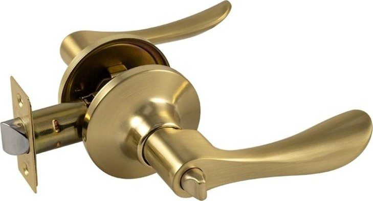 Ручка защелка НОРА-М ЗВ3 ISPARUS межкомнатная "Матовое золото" фиксатор [16948]