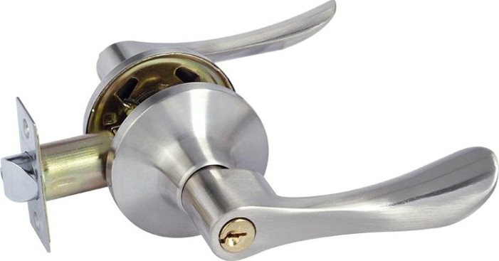 Ручка защелка НОРА-М ЗВ3 ISPARUS межкомнатная "Матовый никель" ключ/фиксатор [16950]