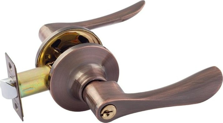 Ручка защелка НОРА-М ЗВ3 ISPARUS межкомнатная "Старая медь" ключ/фиксатор [16956]