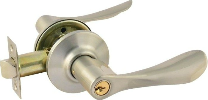 Ручка защелка НОРА-М ЗВ3 межкомнатная "Матовый никель" ключ/фиксатор [15662]