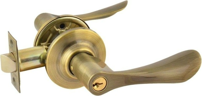 Ручка защелка НОРА-М ЗВ3 межкомнатная "Старая бронза" ключ/фиксатор [15663]