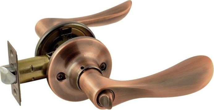 Ручка защелка НОРА-М ЗВ3-STD межкомнатная "Старая медь" фиксатор [14053]