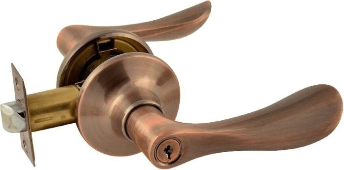 Ручка защелка НОРА-М ЗВ3-STD межкомнатная "Старая медь" ключ/фиксатор [14047]