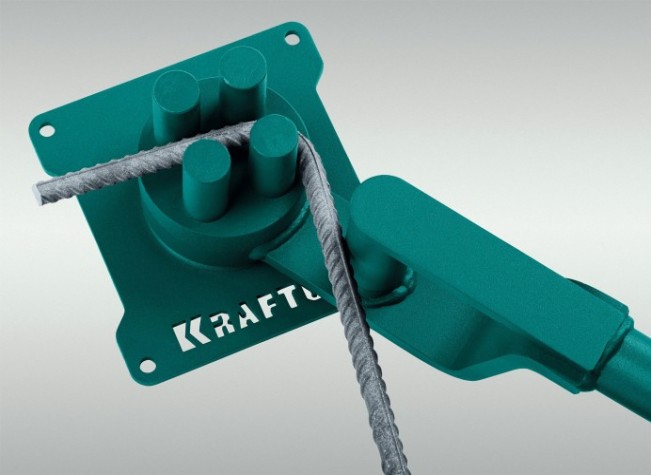 Ручной станок для гибки арматуры KRAFTOOL 23307 4 B на подшипнике плавный гиб
