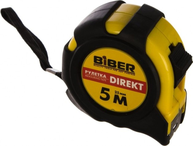 Рулетка Biber DIREKT 40104 обрезиненный корпус 5мх25мм [Тов-054501]