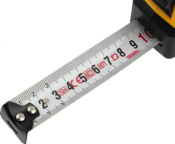 Рулетка DENZEL 10мх25мм, двухкомп. корпус, кнопка-пауза [31545]