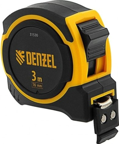Рулетка DENZEL 3мх16мм, двухкомп. корпус, магнитный обрез. зацеп [31530]