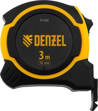 Рулетка DENZEL 3мх16мм, двухкомп. корпус, магнитный обрез. зацеп [31530]