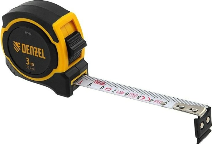 Рулетка DENZEL 3мх16мм, двухкомп. корпус, магнитный обрез. зацеп [31530]