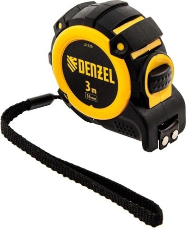 Рулетка DENZEL 3мх16мм, магнит. зацеп, двухстор. разметка [31520]