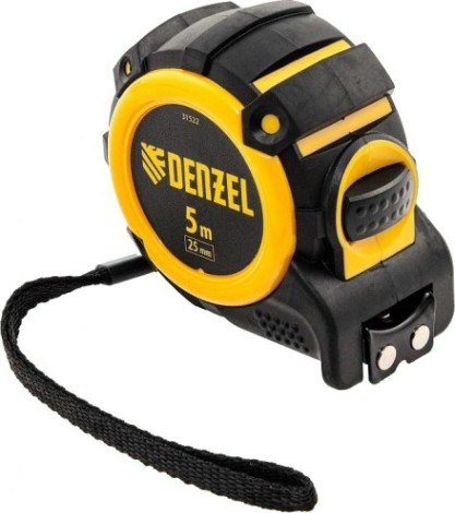 Рулетка DENZEL 5мх25мм, магнит. зацеп, двухстор. разметка [31522]