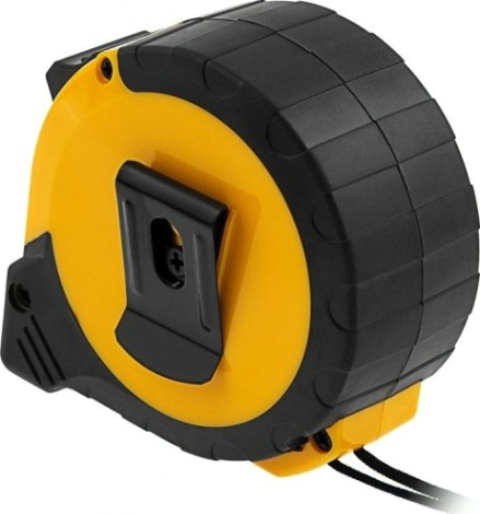 Рулетка DENZEL 8мх25мм, двухкомп. корпус, кнопка-пауза [31544]