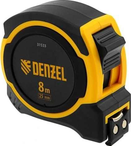 Рулетка Denzel 8мх25мм двухкомп. корпус, магнитный обрез. зацеп [31533]