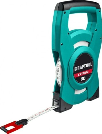 Рулетка геодезическая KRAFTOOL EXTREM 50 м стальная мерная лента [34185-50]