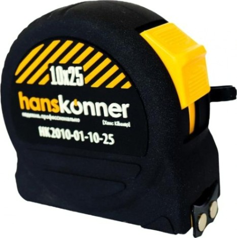 Рулетка HANSKONNER HK2010-01-10-25 противоударный корпус softtouch Рулетка HANSKONNER HK2010-01-10-25 противоударный корпус softtouch