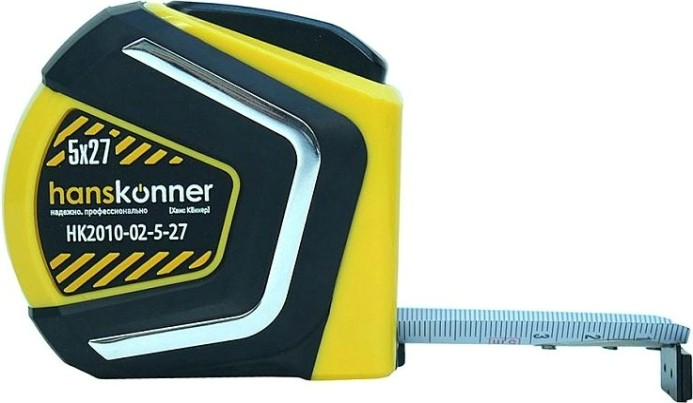 Рулетка HANSKONNER HK2010-02-5-27 автостоп, противоударный обрезин.корпус, магнит Рулетка HANSKONNER HK2010-02-5-27 автостоп, противоударный обрезин.корпус, магнит