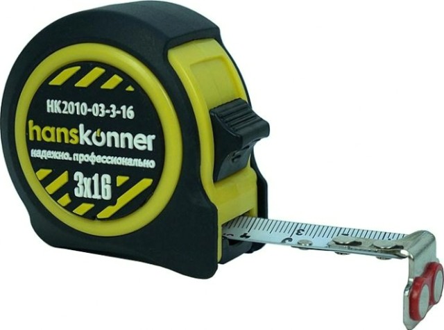 Рулетка HANSKONNER HK2010-03-3-16 мощный магнит