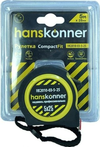 Рулетка HANSKONNER HK2010-03-5-25 мощный магнит Рулетка HANSKONNER HK2010-03-5-25 мощный магнит