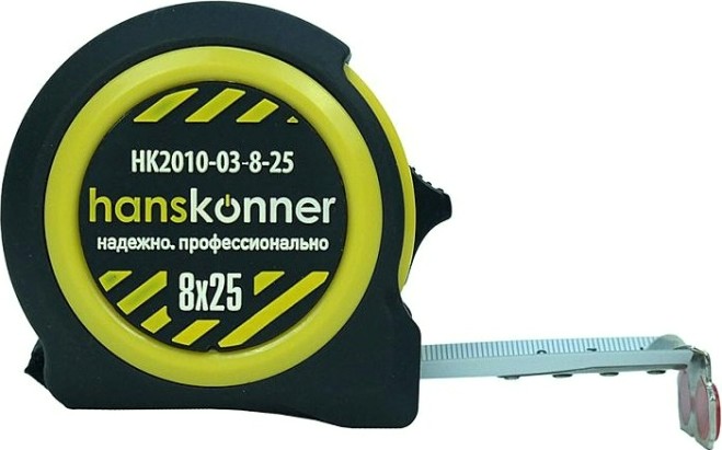 Рулетка HANSKONNER HK2010-03-8-25 мощный магнит Рулетка HANSKONNER HK2010-03-8-25 мощный магнит