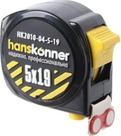 Рулетка HANSKONNER HK2010-04-3-19 3x19, 2 стопа, мощный магнит