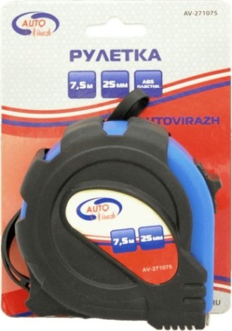 Рулетка измерительная Autovirazh AV-271075 7,5 м х 25 мм Рулетка измерительная Autovirazh AV-271075 7,5 м х 25 мм