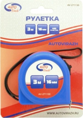Рулетка измерительная Autovirazh AV-271130 3 м х 16 мм Рулетка измерительная Autovirazh AV-271130 3 м х 16 мм