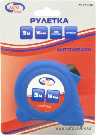 Рулетка измерительная Autovirazh AV-272430 3 м х 16 мм Рулетка измерительная Autovirazh AV-272430 3 м х 16 мм