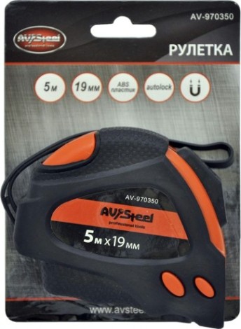 Рулетка измерительная AV Steel AV-970350 5 м х 19 мм Рулетка измерительная AV Steel AV-970350 5 м х 19 мм