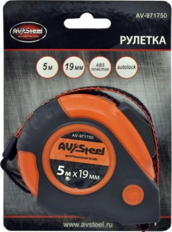 Рулетка измерительная AV Steel AV-971750 5 м х 19 мм Рулетка измерительная AV Steel AV-971750 5 м х 19 мм
