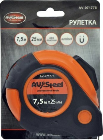 Рулетка измерительная AV Steel AV-971775 7,5 м х 25 мм Рулетка измерительная AV Steel AV-971775 7,5 м х 25 мм