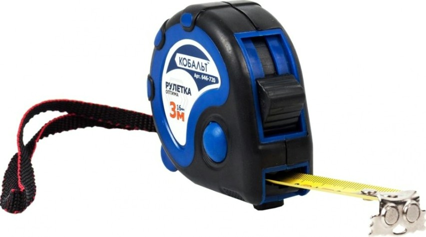 Рулетка Кобальт 646-720 оптима 3мx16мм двухкомпонентный корпус