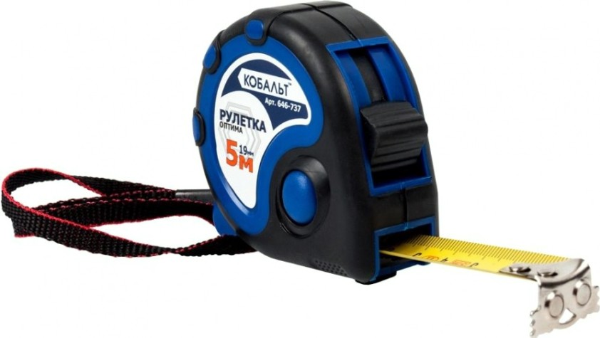 Рулетка Кобальт 646-737 оптима 5мx19мм двухкомпонентный корпус