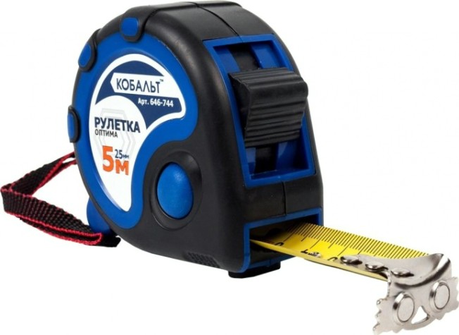 Рулетка Кобальт 646-744 оптима 5мx25мм двухкомпонентный корпус
