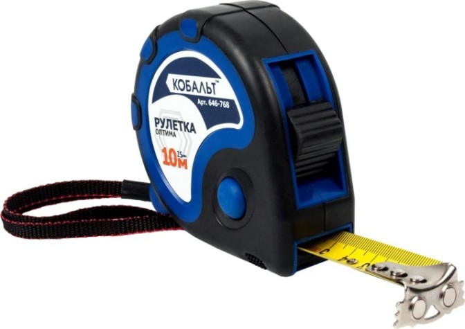 Рулетка Кобальт 646-768 оптима 10мx25мм двухкомпонентный корпус