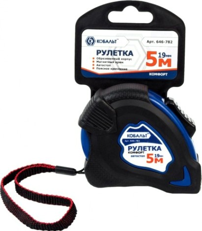Рулетка Кобальт 646-782 комфорт 5мx19мм обрезиненный корпус