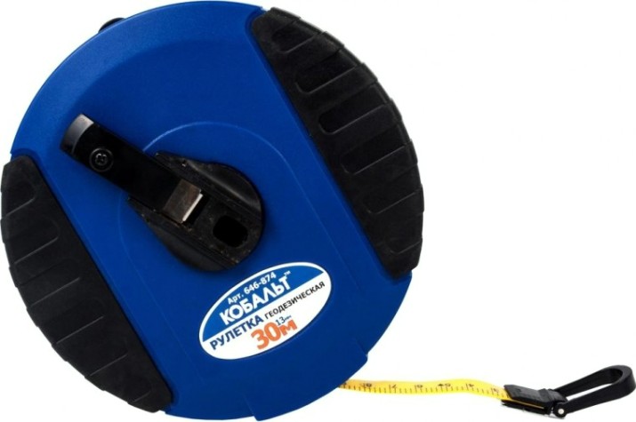 Рулетка Кобальт 646-874 геодезическая 30мx13мм закрытый корпус фибергласов