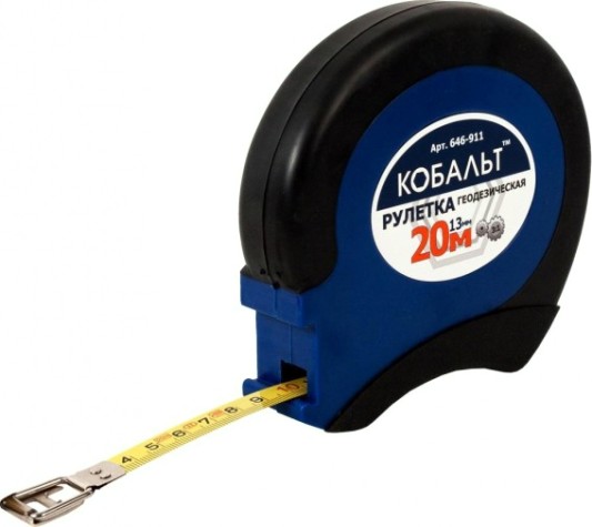 Рулетка Кобальт 646-911 геодезическая 20мx13мм закрытый двухкомпонентный к