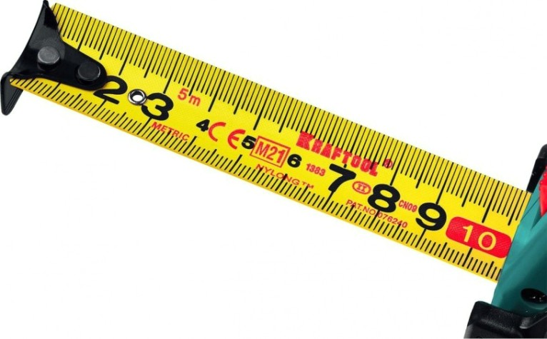 Рулетка KRAFTOOL X-Drive 10м/25мм с ударостойким обрезиненным корпусом [34122-10]