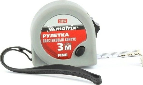 Рулетка MATRIX 3 мх16 мм fine, пластиковый корпус// [31016]