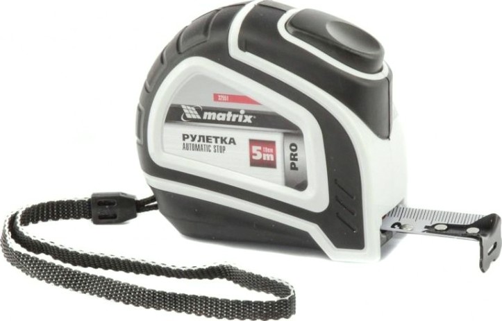 Рулетка MATRIX 5 мх19 мм autostop, двухкомпонентный корпус, авто [32551]