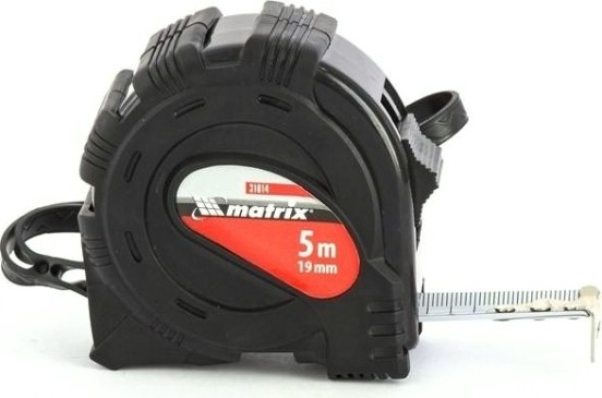 Рулетка MATRIX 5 мх19 мм black, обрезиненный корпус// [31014]