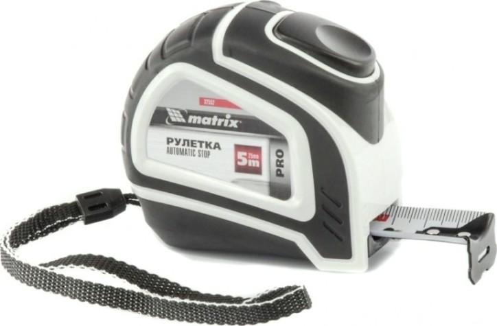 Рулетка MATRIX 5 мх25 мм autostop, двухкомпонентный корпус, авто [32552]
