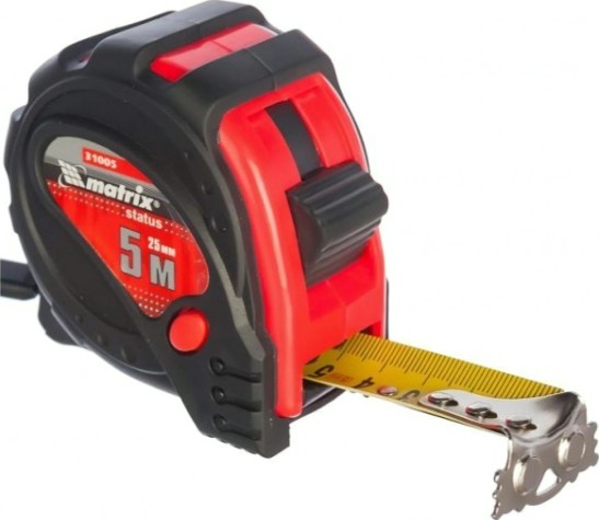 Рулетка MATRIX 5 мх25 мм status magnet fixation, обрезиненный корпус [31029]