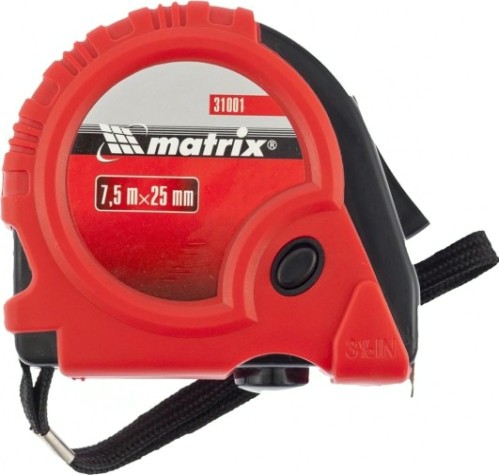 Рулетка MATRIX 7,5 мх25 мм rubber, обрезиненный корпус// [31001]