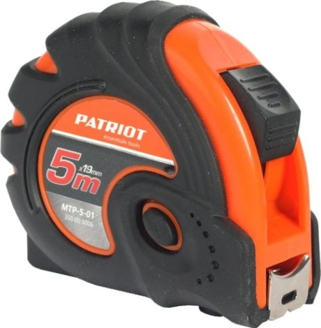 Рулетка PATRIOT MTP-5-01 5м, ударопрочный корпус, обрезиненная [350005006]