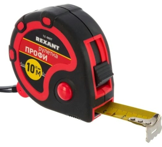Рулетка REXANT 12-9007 Профи прорезиненный корпус, 10мх25мм